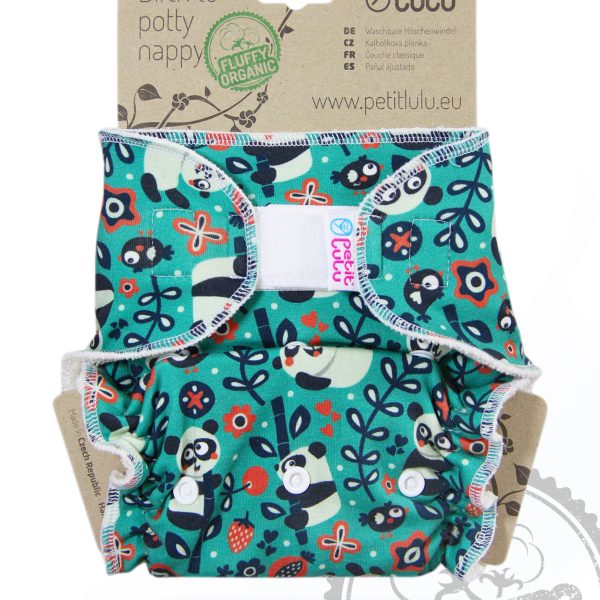 Petit Lulu Organic Maxi Night éjszakai nadrágpelenka - Hóbortos pandák