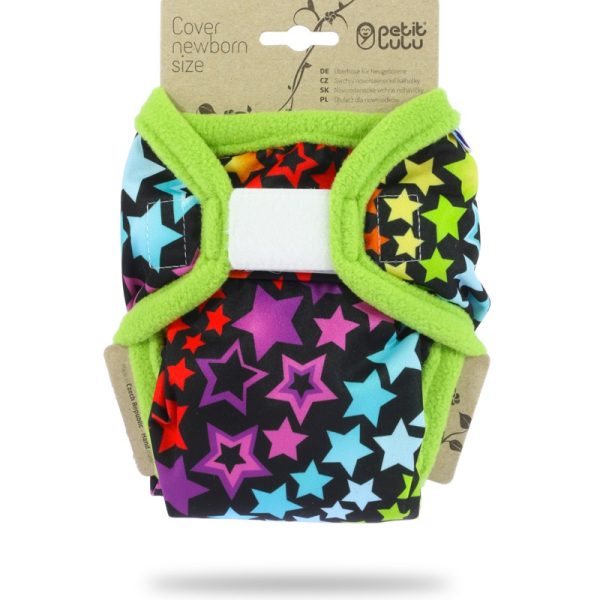 Petit Lulu pul újszülött mosható pelenka külső - Szivárványos csillagok