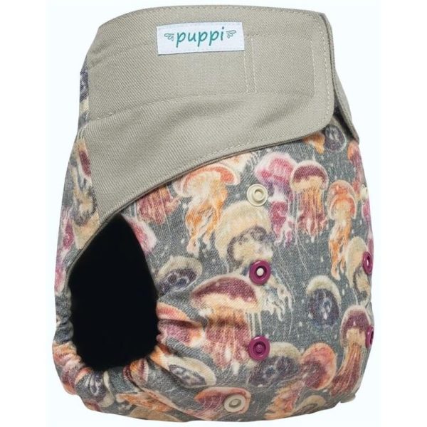 Puppi gyapjú mosható pelenka külső V3 - Grey Jellyfish