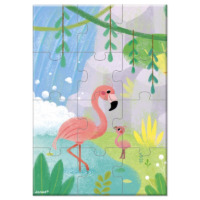 Janod gyűjthető zsebpuzzle - flamingó (12 darabos)