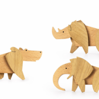 Nagylábúak készlete - kézműves mágneses fa játék állat