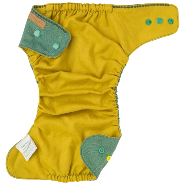 Puppi gyapjú mosható pelenka külső V3 - Green Herringbone