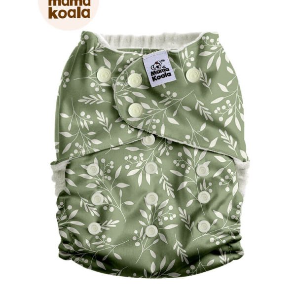 Mama Koala bambuszos zsebes pelenka - Zöld levélkék