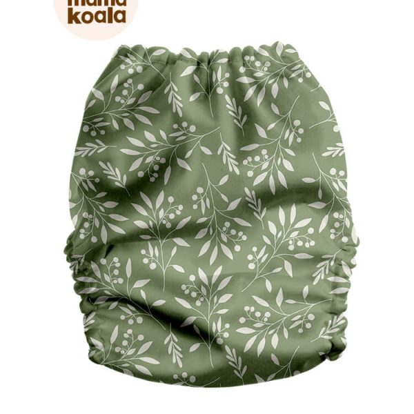 Mama Koala bambuszos zsebes pelenka - Zöld levélkék
