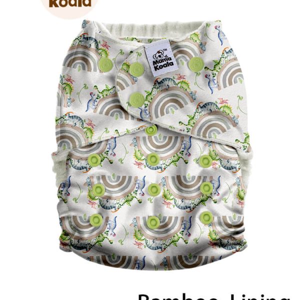 Mama Koala bambuszos zsebes pelenka - Dínók a szivárványon