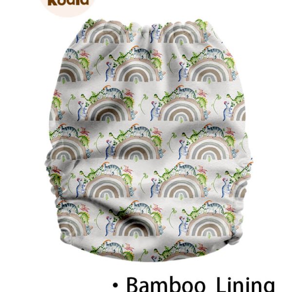 Mama Koala bambuszos zsebes pelenka - Dínók a szivárványon