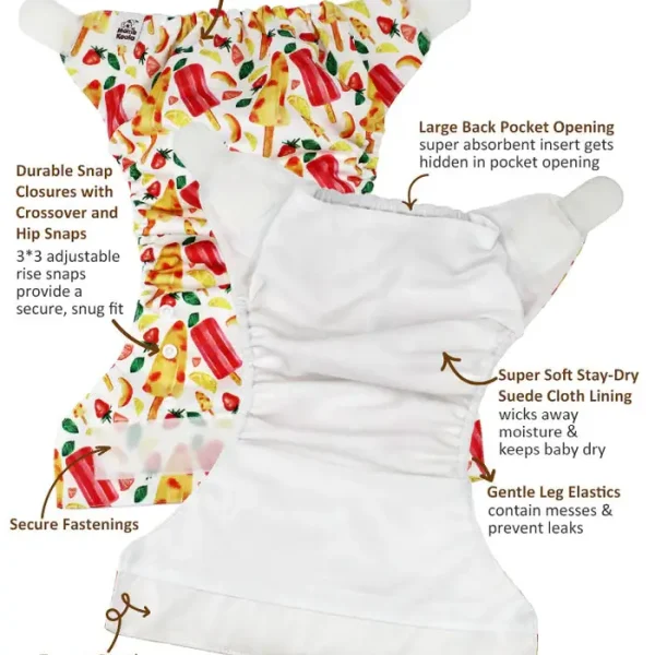 Mama Koala zsebes pelenka 2.0 - Szívecskék (tépőzáras)